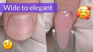 Wide nails transformation to Almond Polygel