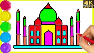 Taj Mahal Drawing || How to draw Taj Mahal step by step || Taj Mahal drawing with colour. By Arya.