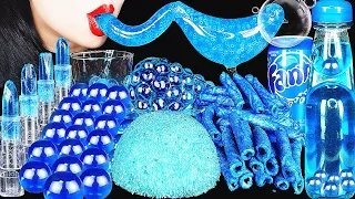 ASMR DRINKING SOUNDS 신기한 물 먹방 *BLUE FOOD: BLUE TAKIS, EDIBLE ORBEEZ, EDIBLE LIPSTICKS, EATING SOUNDS