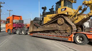 Loading & Transporting The Caterpillar D9T Bulldozer - Sotiriadis/Labrianidis Mining Works - 4k