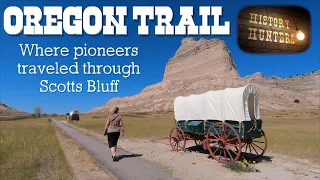 The Oregon Trail through the historic Scotts Bluff in Nebraska