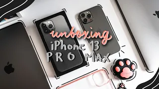 Unboxing The New  iPhone 13 Pro Max + Accessories + set up! | lowkey satisfying ♡