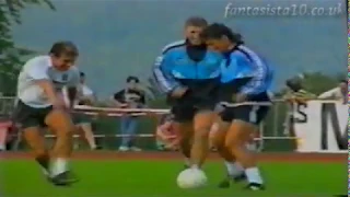 Foul? Baggio skill versus Conte AND Carrera during Juventus training