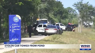 Stolen car towed from pond in Fort Myers