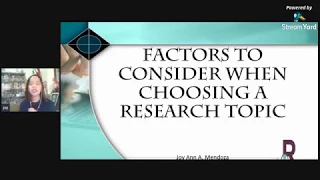 Factors to Consider when Choosing a Research Topic