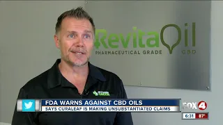 FDA warns Curaleaf about inflated claims in CBD product marketing