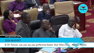 Afenyo Markin re-enacts ‘Eii Ato’ at 2024 budget reading