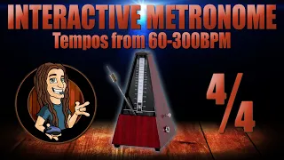 Interactive 4/4 Metronome from 60 to 300 BPM