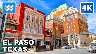 [4K] Downtown El Paso, Texas (U.S.-Mexico Border City) Walking Tour & Travel Guide 🎧 Binaural City