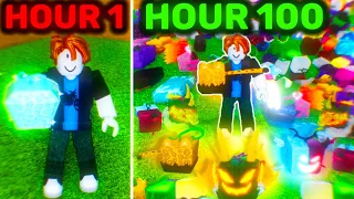 Level 1 Noob Using Fruit Notifier for 100 Hours on Easter Blox Fruits