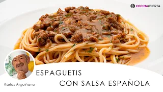 ESPAGUETIS con salsa española 🍝 No probaras una salsa mejor 🤤 Cocina Abierta de Karlos Arguiñano👨🏻‍🍳