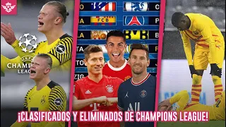 Clasificados y Eliminados a Octavos de FINAL de la CHAMPIONS LEAGUE 2021/22