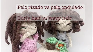 Como tejer pelo rizado o pelo ondulado/How to crochet curly hair and wavy hair