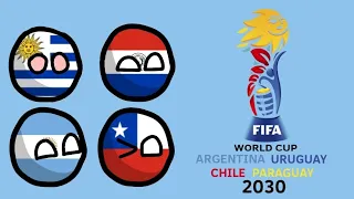 Predicción mundial Centenario 2030 🇦🇷🇺🇾🇨🇱🇵🇾 - Countryballs