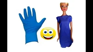 DIY Платье из перчатки без иголки, ниток и клея //Glove dress without needle, thread and glue