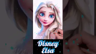 😚😚 How to draw and color Frozen Elsa 😚😚 Easy drawing tutorial 😚 #viral #frozen #elsa #shorts #disney