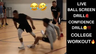 Build Your Basketball Confidence - College Workout! Live Ball Screen Drill helps with CONFIDENCE!