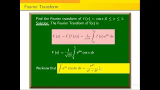 #Fouriertransform | | Fourier transform of cos x in the interval [0,1]
