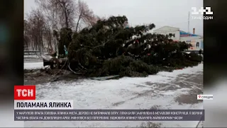 У Лебедині новорічна ялинка впала через ураган | ТСН 16:45