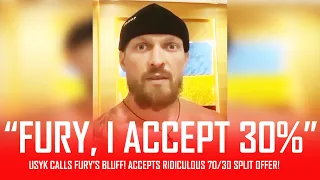 🤣 Usyk calls Fury's BLUFF!!! Accepts LOW BALL 70/30 offer!!! 🤣