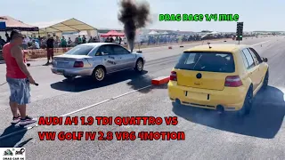 AUDI A4 1.9 TDI QUATTRO vs VW GOLF IV 2.8 VR6 4Motion drag race 1/4 mile 🚦🚗 - 4K UHD