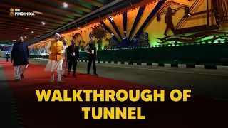 PM Narendra Modi takes a walkthrough of Tunnel