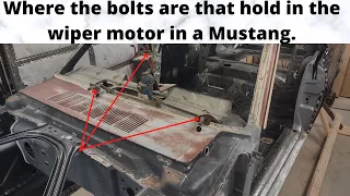 Wiper motor bolt locations in a 65-66 mustang