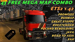 43 Free Map Mega Combo ★ ETS2 1.42 incl. Promods, EAA, Rusmap, Roextended, Corfu ★ Setup Guide