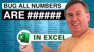 Excel 101 - All Of My Numbers Are Corrupt! (#####) - Episode 1574