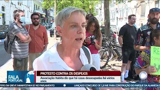 Protesto contra os despejos