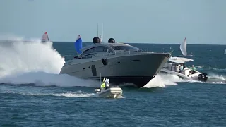 Miami Yachts and Boats - Pershing at full speed - Miami Beach, Fl