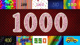 Numbers 1 to 1000 | Números de 1 a 1000 fontes coloridas | 1000 seconds 16:40 M| 1から1000までの数字 | V107