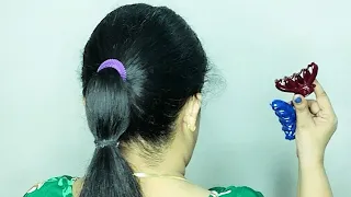 Very Easy Wet Hair Juda Hairstyle ! Juda Hairstyle For Long Hair ! गीले लम्बे बालों की हेयर स्टाइल 👌