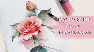 HOW TO PAINT ROSE WITH WATERCOLOR STEP BY STEP TUTORIAL