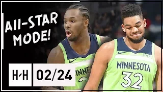 Andrew Wiggins & Karl-Anthony Towns Full Highlights vs Bulls (2018.02.24) - 45 Points Combined!