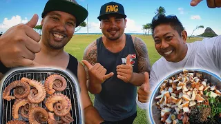 HAWAIIAN STYLE TAKO POKE - Octopus Catch and Cook Collab w/ @OnFireFishingHawaii !!