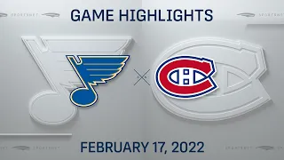 NHL Highlights | Blues vs. Canadiens - Feb. 17, 2022