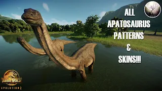 ALL APATOSAURUS SKINS SHOWCASE!!! - Jurassic World Evolution 2