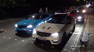 4 Crazy Mercedes C63 AMG's Terrorise The Streets of London!!