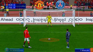 UEFA CHAMPIONS LEAGUE 23/24 | MAN UNITED VS PSG | RONALDO TEAM VS MESSI TEAM | PENALTY SHOOTOUT