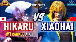 SF6 🔥 Hikaru Shiftne (#1 Ranked A.K.I) vs Xiaohai (Ken) 🔥 SF6 High Level Gameplay