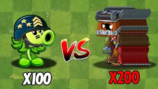 PVZ 2 Challenge - 100 Plants Max Level Vs 200 Zombies Level 3 - Who Will Win?