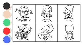 Learn How to Draw and Paint Superheroes - SpiderMan, IronMan, Batman, Hulk for Kids & Toddlers