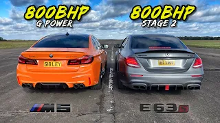 THE HEAVY WEIGHTS.. 800BHP G POWER M5 vs 800BHP STAGE 2 E63S