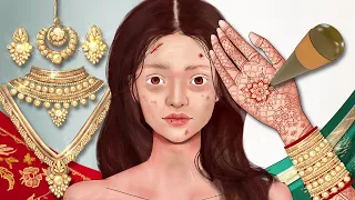 Traditional INDIAN BRIDAL Makeup Animation Collection // HOMELESS woman gets BRIDAL Makeover