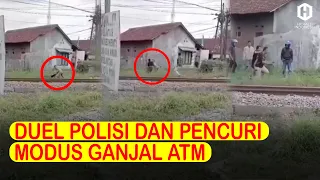 [FULL VIDEO] Kejar-kejaran Polisi dan Pencuri Hingga Duel di Dekat Rel Kereta Api di Tasikmalaya