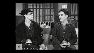 Charlie Chaplin -  Stomach rumbling scene - Modern Times