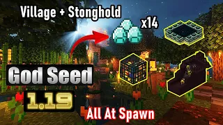 Minecraft God Seed 1.19 🔥 Village + Stronghold | 14 Diamonds for Pocket edition & bedrock