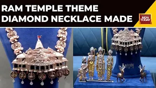 Surat-Based Jeweller Designs A Diamond Necklace On Ayodhya Ram Mandir-Theme