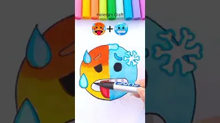 Hot🔥🥵 + Cold❄️🥶 Satisfying art🎨 Emoji Mix #shorts #satisfying #youtubeshorts